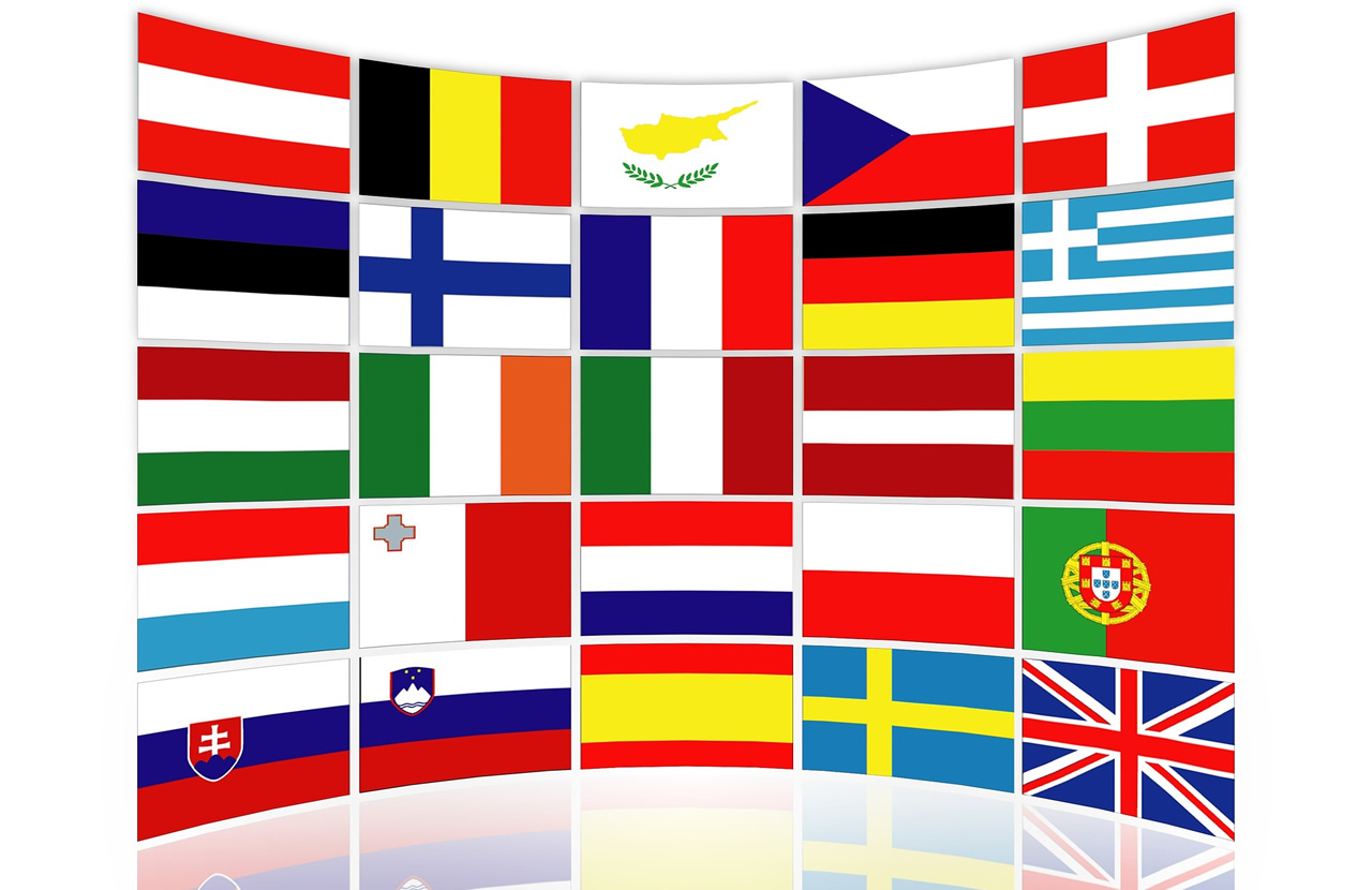 Designer - Aufkleber mit Flagge und eigenem Text